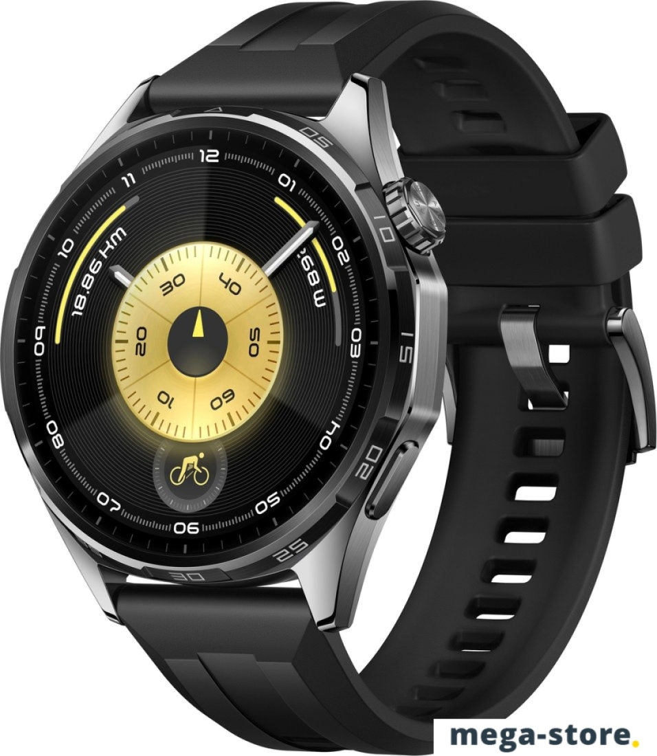 Умные часы Huawei Watch GT 6 46 мм (черный, с черным силиконовым ремешком, международная версия)