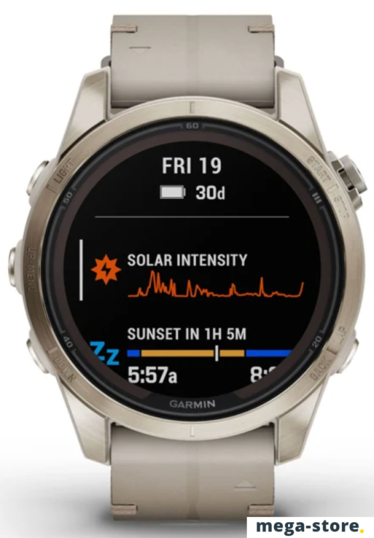 Умные часы Garmin Fenix 7S Pro Sapphire Solar (мягкое золото/известняк, с кожаным и силиконовым ремешками)