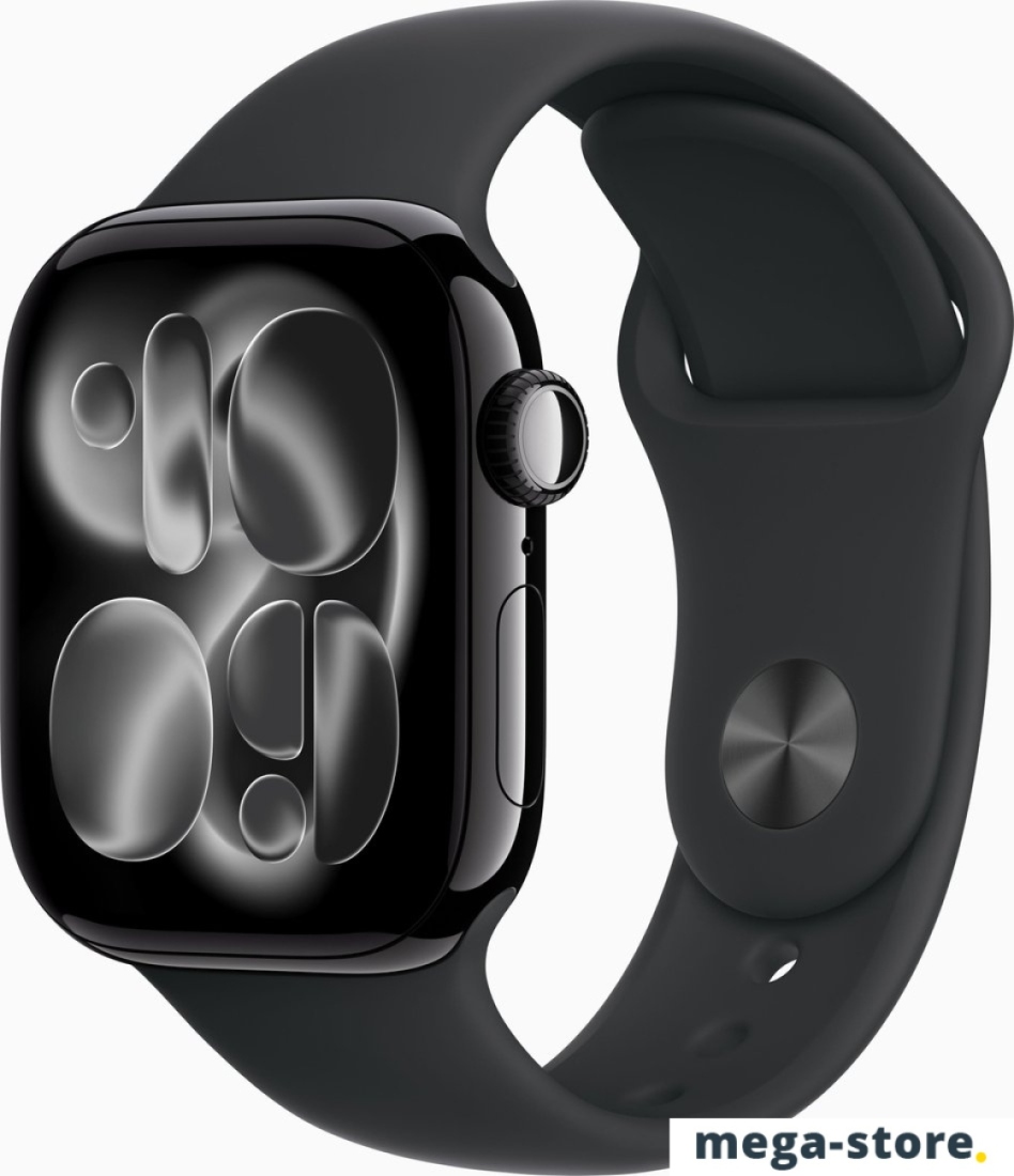 Умные часы Apple Watch Series 11 42 мм (алюминиевый корпус, черный/черный, спортивный силиконовый ремешок S/M)
