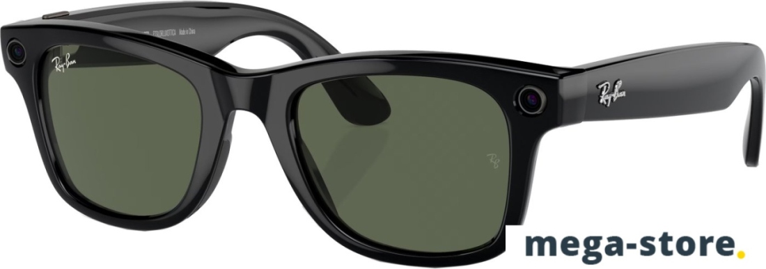 Умные очки Ray-Ban Meta Wayfarer RW4006 (черный глянцевый/зеленый)