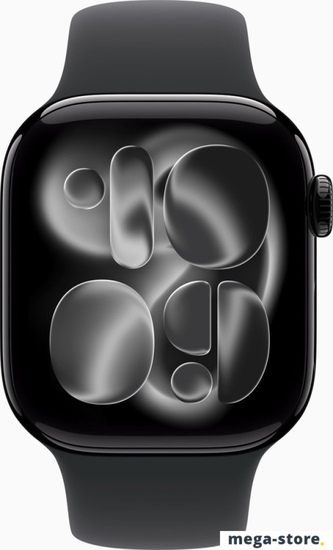 Умные часы Apple Watch Series 11 42 мм (алюминиевый корпус, черный/черный, спортивный силиконовый ремешок S/M)