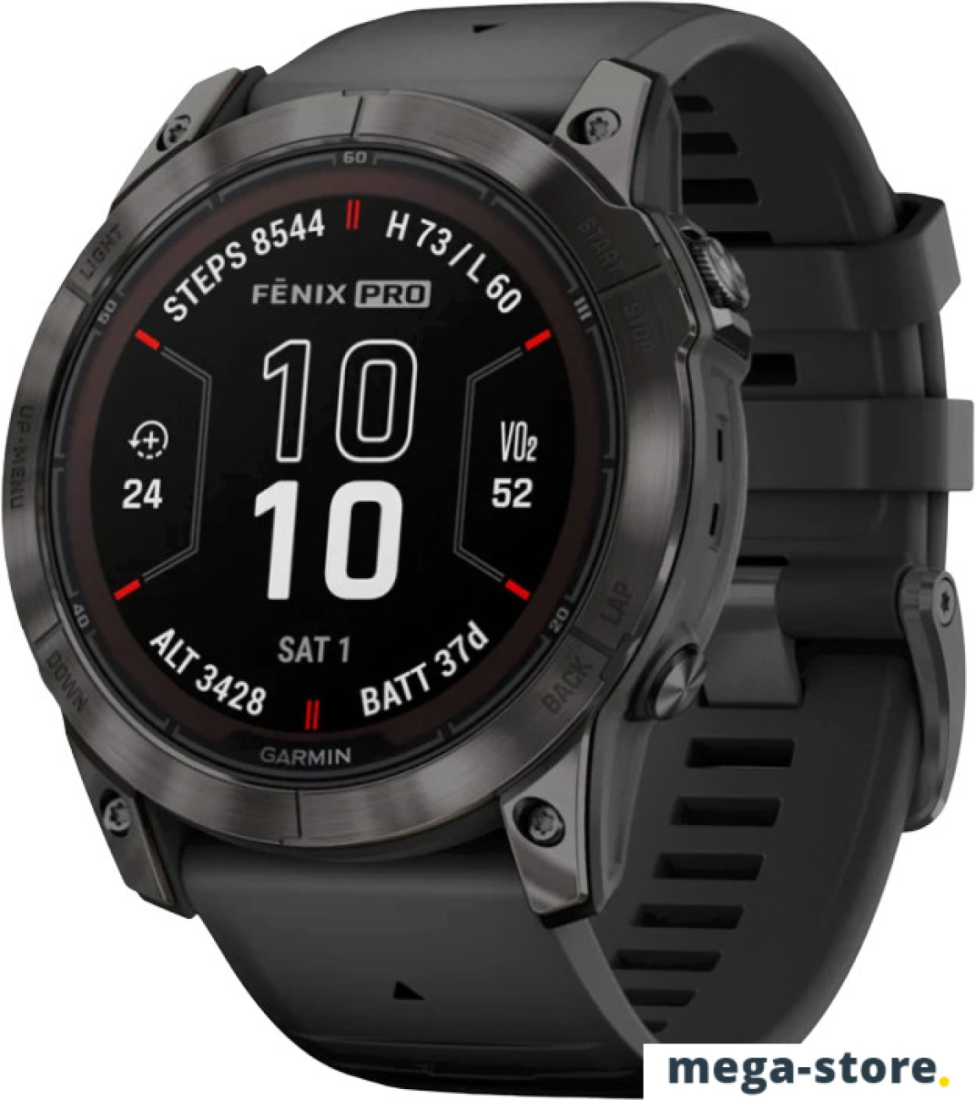 Умные часы Garmin Fenix 7X Pro Sapphire Solar (карбоново-серый титан/черный)