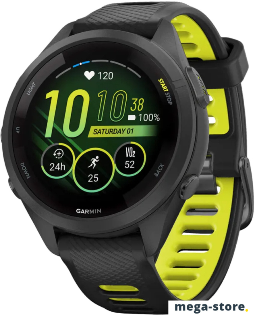 Умные часы Garmin Forerunner 265S 42 мм (черный/желтый)