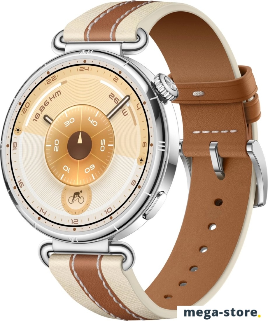 Умные часы Huawei Watch GT 6 41 мм (серебристый, с коричневым кожаным ремешком, международная версия)