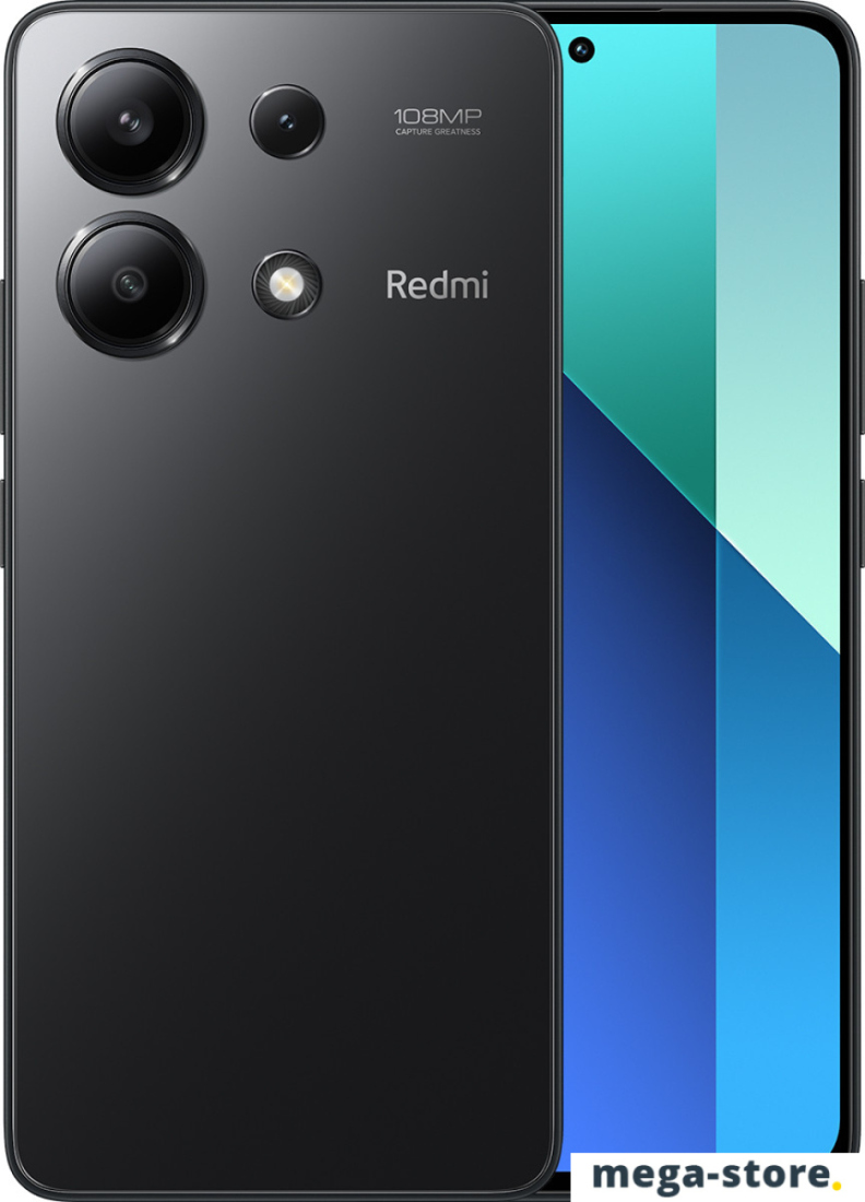 Смартфон Xiaomi Redmi Note 13 6GB/128GB с NFC международная версия (полуночный черный)