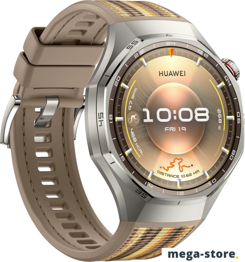 Умные часы Huawei Watch GT 6 Pro 46 мм (серебристый, с коричневым плетеным ремешком, международная версия)