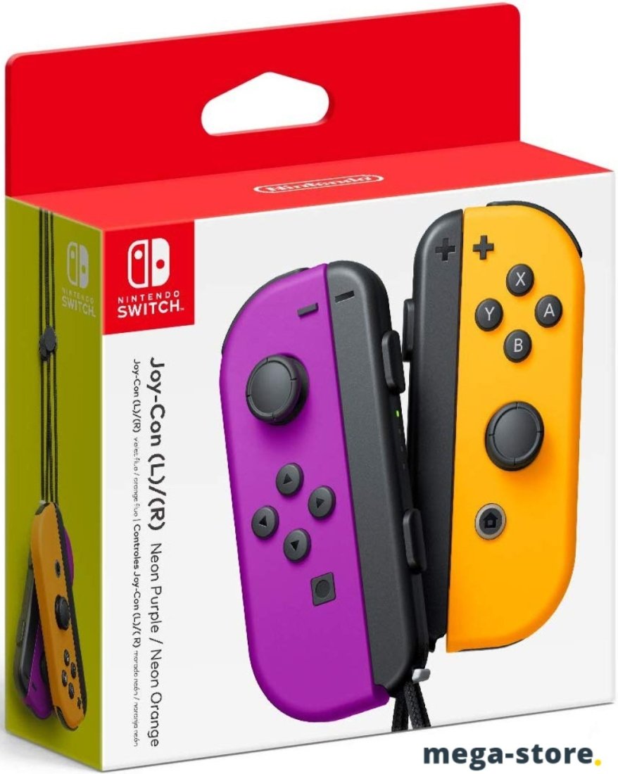 Геймпад Nintendo Joy-Con (неоновый фиолетовый/неоновый оранжевый)