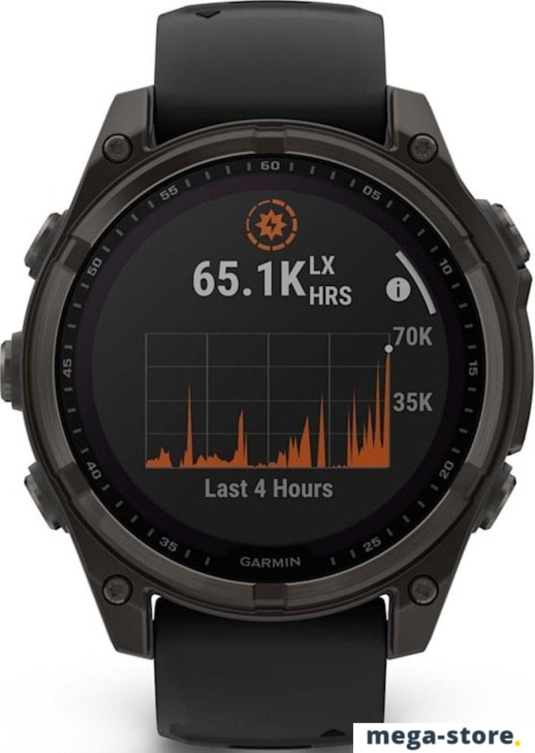 Умные часы Garmin Fenix 8 Solar, Sapphire 47мм (титановый угольно-серый DLC с черным ремешком)