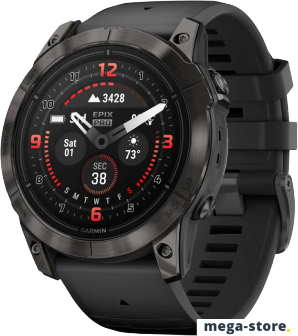 Умные часы Garmin epix Pro Gen 2 Sapphire Edition (черный титан/черный)
