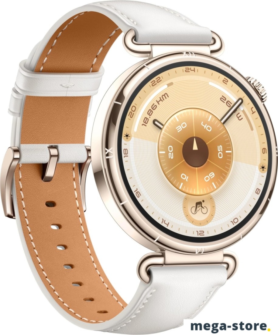 Умные часы Huawei Watch GT 6 41 мм (золотистый, с белым кожаным ремешком, международная версия)