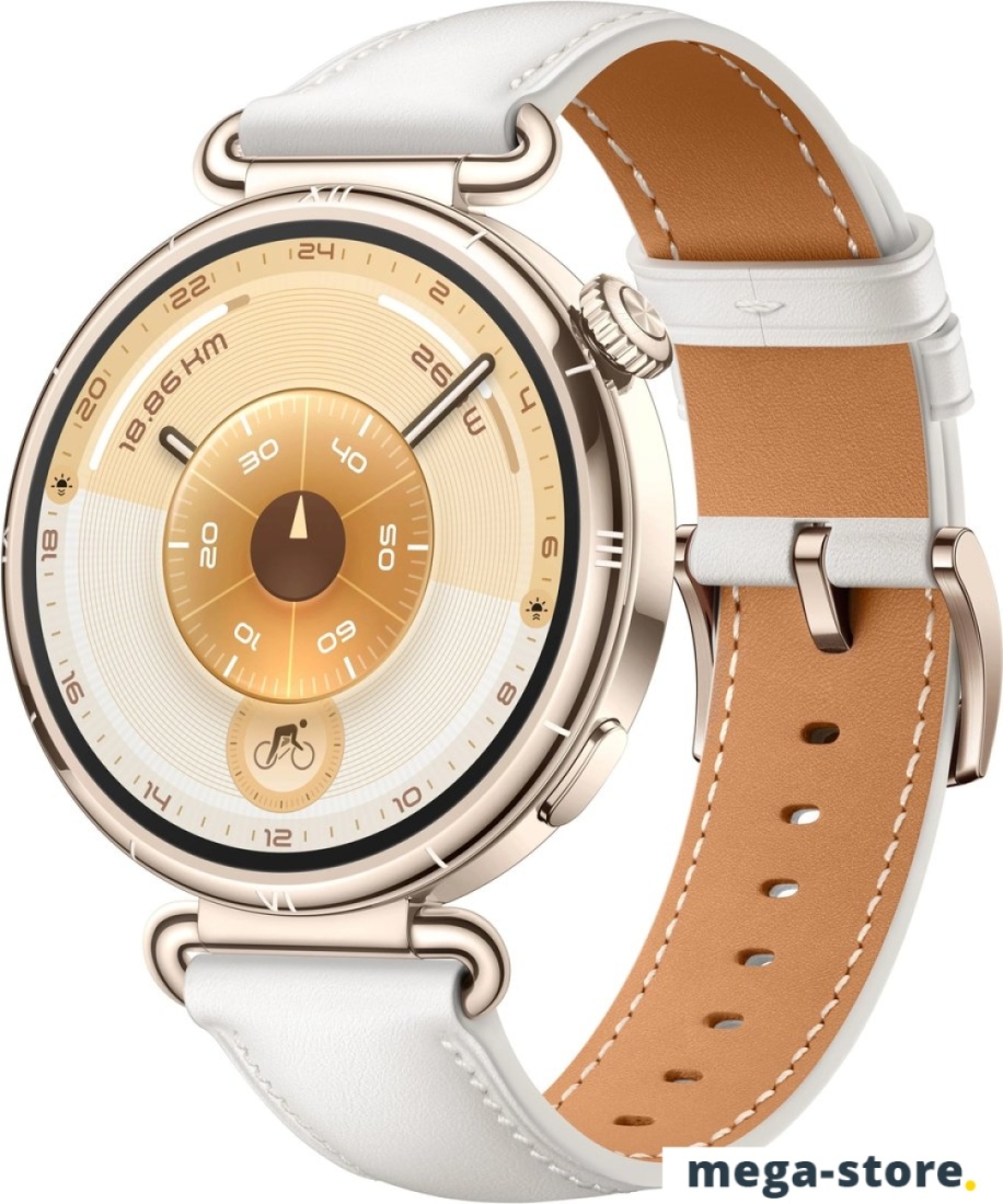 Умные часы Huawei Watch GT 6 41 мм (золотистый, с белым кожаным ремешком, международная версия)