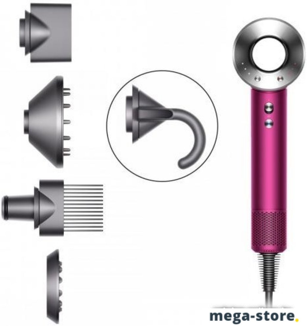 Фен Dyson HD07 Supersonic 390244-01 (фуксия/никель)