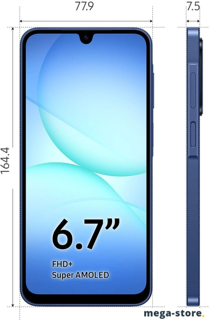 Телефон Samsung Galaxy A17 SM-A176B 8GB/256GB (синий)