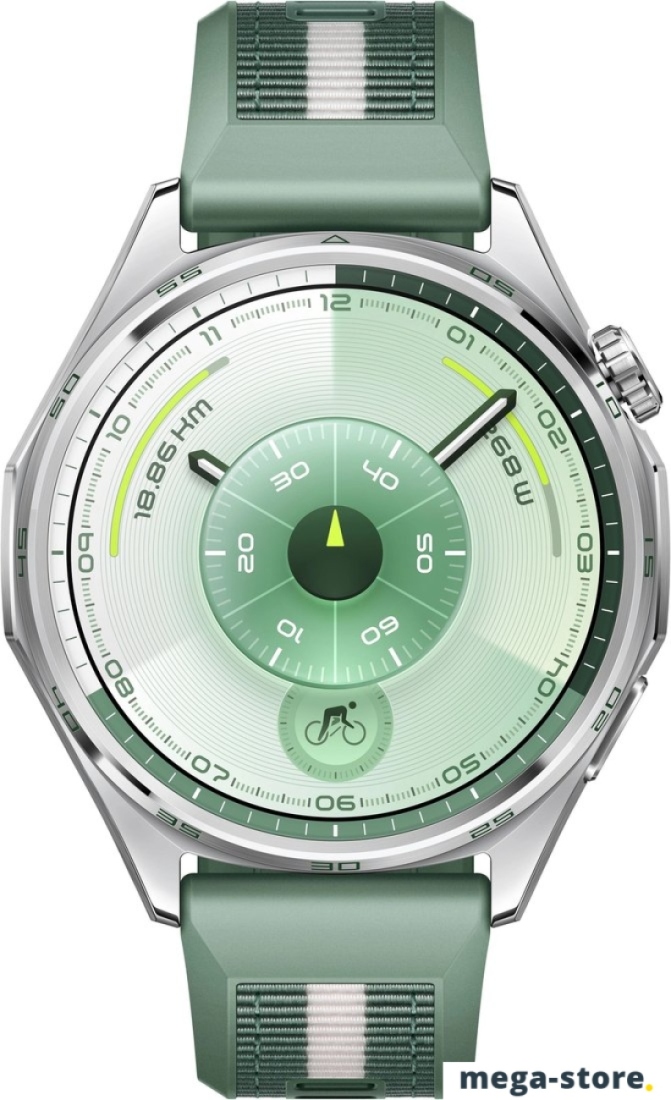 Умные часы Huawei Watch GT 6 46 мм (серебристый, с зеленым плетеным ремешком, международная версия)