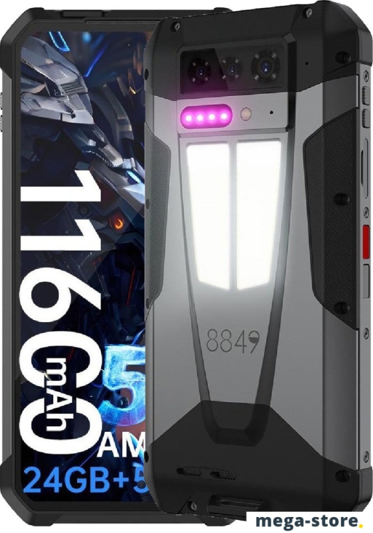 Телефон Unihertz 8849 Tank 4 12GB/512GB (черный/серый)