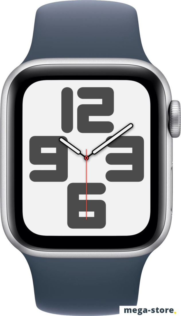 Умные часы Apple Watch SE 2 40 мм (алюминиевый корпус, серебристый/грозовой синий, спортивный силиконовый ремешок S/M)