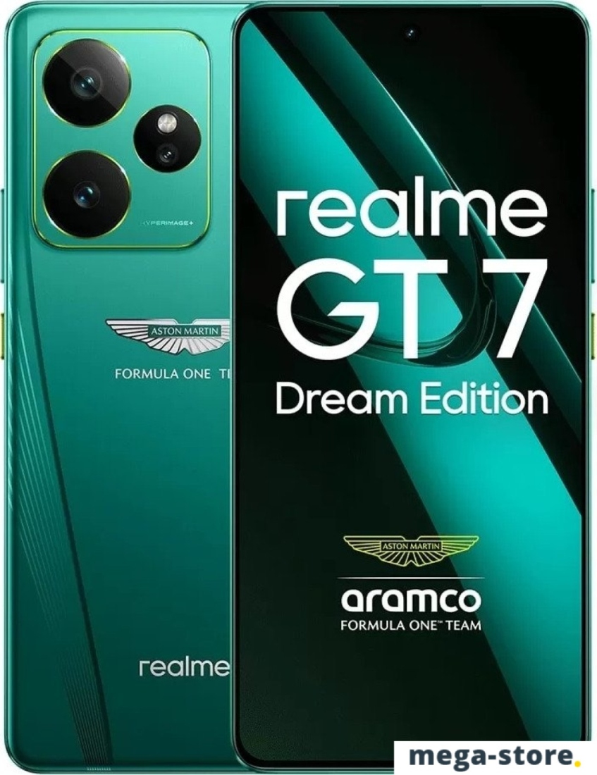 Телефон Realme GT7 Dream Edition RMX5061 16GB/512GB международная версия (Aston Martin зеленый)
