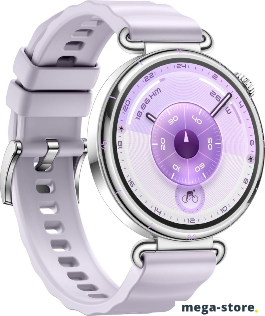 Умные часы Huawei Watch GT 6 41 мм (серебристый, с сиреневым силиконовым ремешком, международная версия)