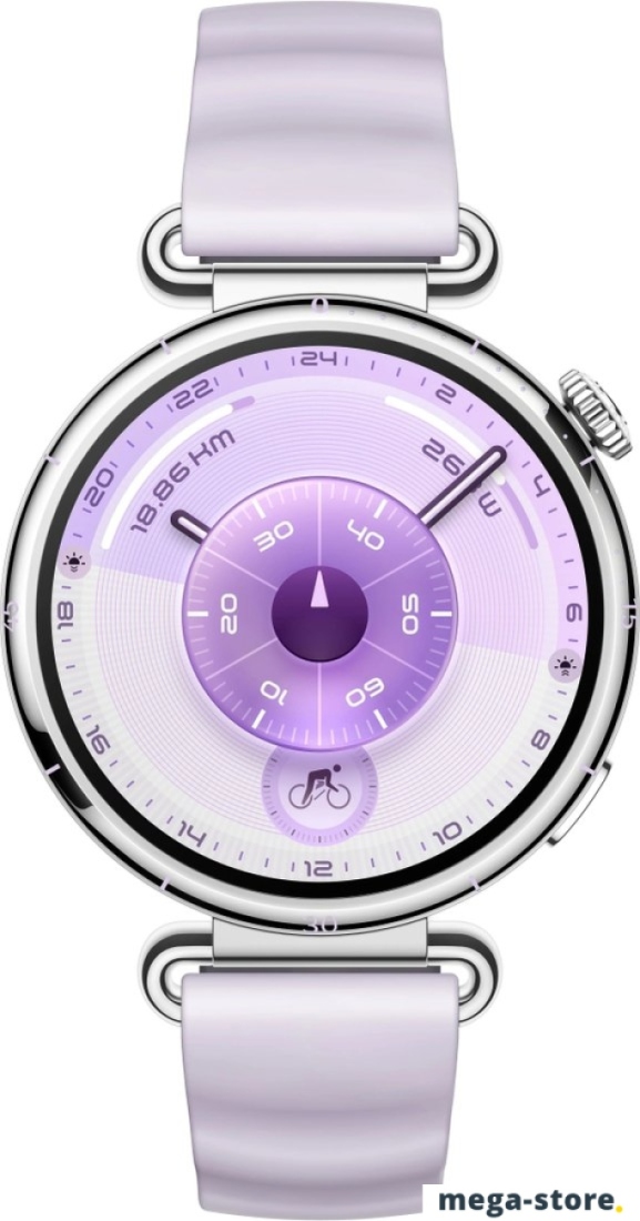Умные часы Huawei Watch GT 6 41 мм (серебристый, с сиреневым силиконовым ремешком, международная версия)