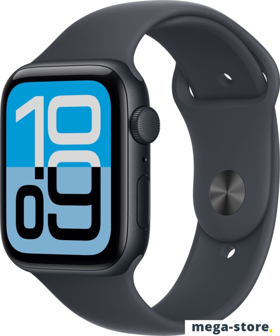 Умные часы Apple Watch SE 3 44 мм (алюминиевый корпус, полуночный/полуночный, спортивный силиконовый ремешок S/M)