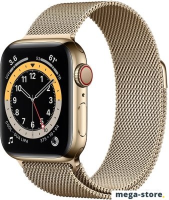 Умные часы Apple Watch Series 6 LTE 40 мм (сталь золотистый/миланский золотой)