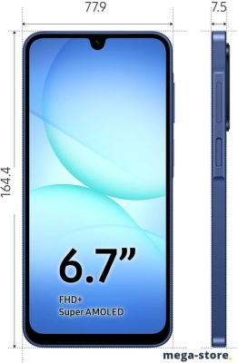 Телефон Samsung Galaxy A17 SM-A176B 4GB/128GB (синий)