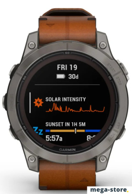 Умные часы Garmin Fenix 7 Pro Sapphire Solar (титан/каштановый, с кожаным и силиконовым ремешками)