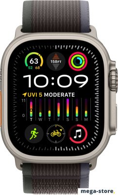Умные часы Apple Watch Ultra 2 LTE 49 мм (титановый корпус, титановый/черно-синий, нейлоновый ремешок размера M/L)