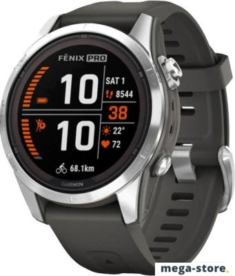 Умные часы Garmin Fenix 7S Pro Solar (серебро/графит)