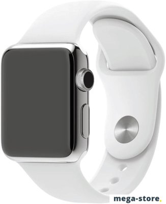 Умные часы Apple Watch 38mm Stainless Steel with White Sport Band (MJ302)