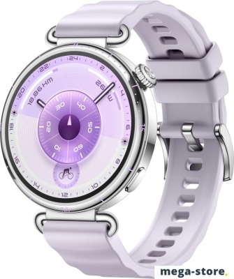 Умные часы Huawei Watch GT 6 41 мм (серебристый, с сиреневым силиконовым ремешком, международная версия)