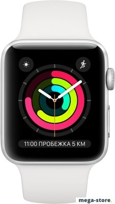 Умные часы Apple Watch Series 3 38 мм (серебристый алюминий/белый)