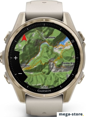 Умные часы Garmin Fenix 8 Sapphire 43мм (золотистый, дымчато-серый ремешок)