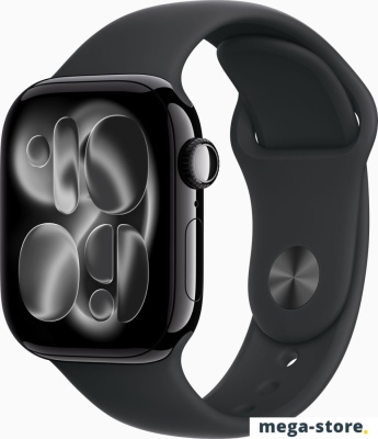 Умные часы Apple Watch Series 11 42 мм (алюминиевый корпус, черный/черный, спортивный силиконовый ремешок S/M)