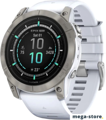 Умные часы Garmin Epix Pro Gen 2 Sapphire 51 мм (титан/белый камень)