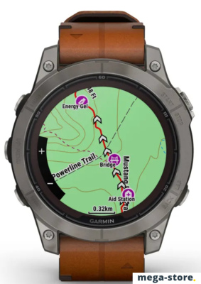 Умные часы Garmin Fenix 7 Pro Sapphire Solar (титан/каштановый, с кожаным и силиконовым ремешками)