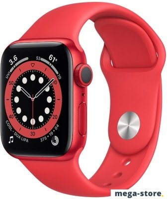 Умные часы Apple Watch Series 6 40 мм (алюминий красный/красный спортивный)