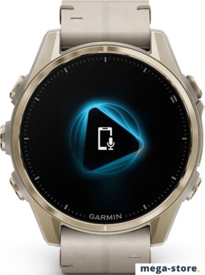 Умные часы Garmin Fenix 8 Sapphire 43мм (золотистый, серый кожаный ремешок)