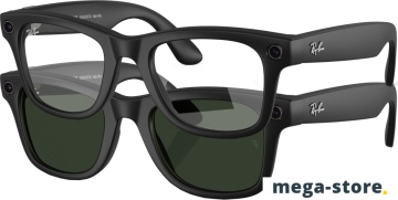 Умные очки Ray-Ban Meta Wayfarer RW4006 (черный матовый/зеленый, прозрачный)