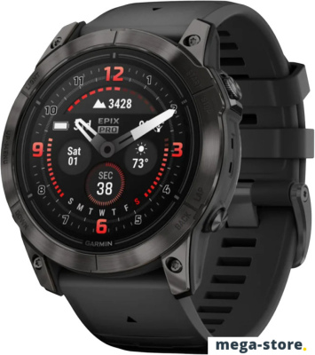 Умные часы Garmin epix Pro Gen 2 Sapphire Edition (черный титан/черный)