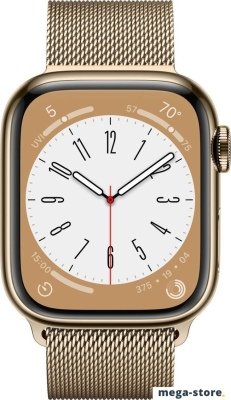 Умные часы Apple Watch Series 8 41 мм (корпус из нержавеющей стали, золото/миланский золотистый)