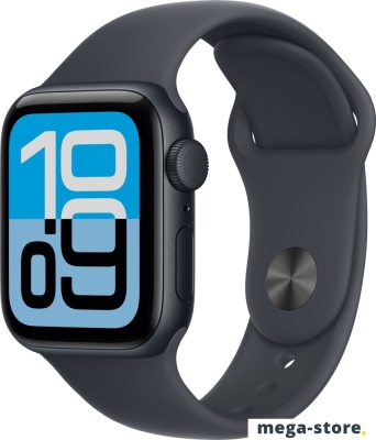 Умные часы Apple Watch SE 3 40 мм (алюминиевый корпус, полуночный/полуночный, спортивный силиконовый ремешок M/L)