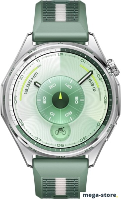 Умные часы Huawei Watch GT 6 46 мм (серебристый, с зеленым плетеным ремешком, международная версия)