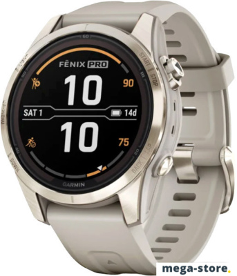 Умные часы Garmin Fenix 7S Pro Sapphire Solar (мягкое золото/песок)