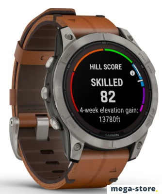 Умные часы Garmin Fenix 7 Pro Sapphire Solar (титан/каштановый, с кожаным и силиконовым ремешками)