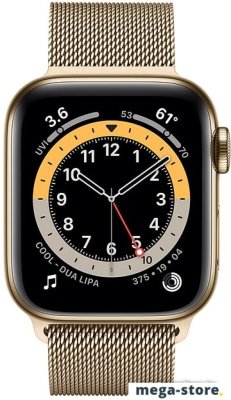 Умные часы Apple Watch Series 6 LTE 40 мм (сталь золотистый/миланский золотой)