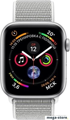 Умные часы Apple Watch Series 4 40 мм (алюминий серебристый/нейлон белая ракушка)